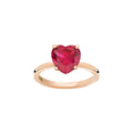 DoDo Ring Herz (DAB1006-100AM-0009R) aus Roségold mit Rubin