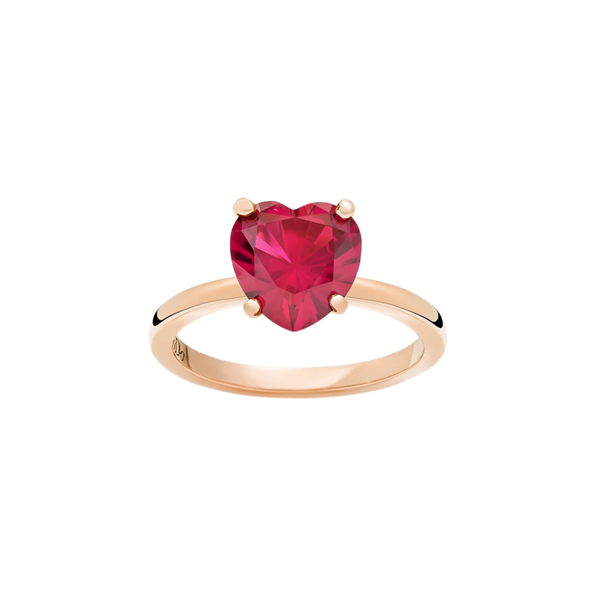 DoDo Ring Herz (DAB1006-100AM-0009R) aus Roségold mit Rubin
