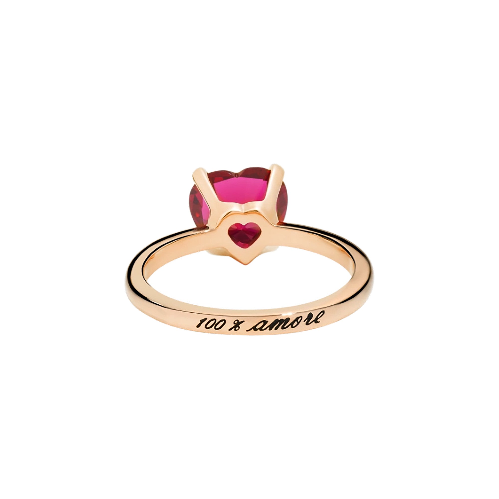 DoDo Ring Herz (DAB1006-100AM-0009R) aus Roségold mit Rubin