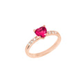 DoDo Ring Herz (DAC3001-HEART-DSR9R) aus Roségold mit Diamant und Rubin
