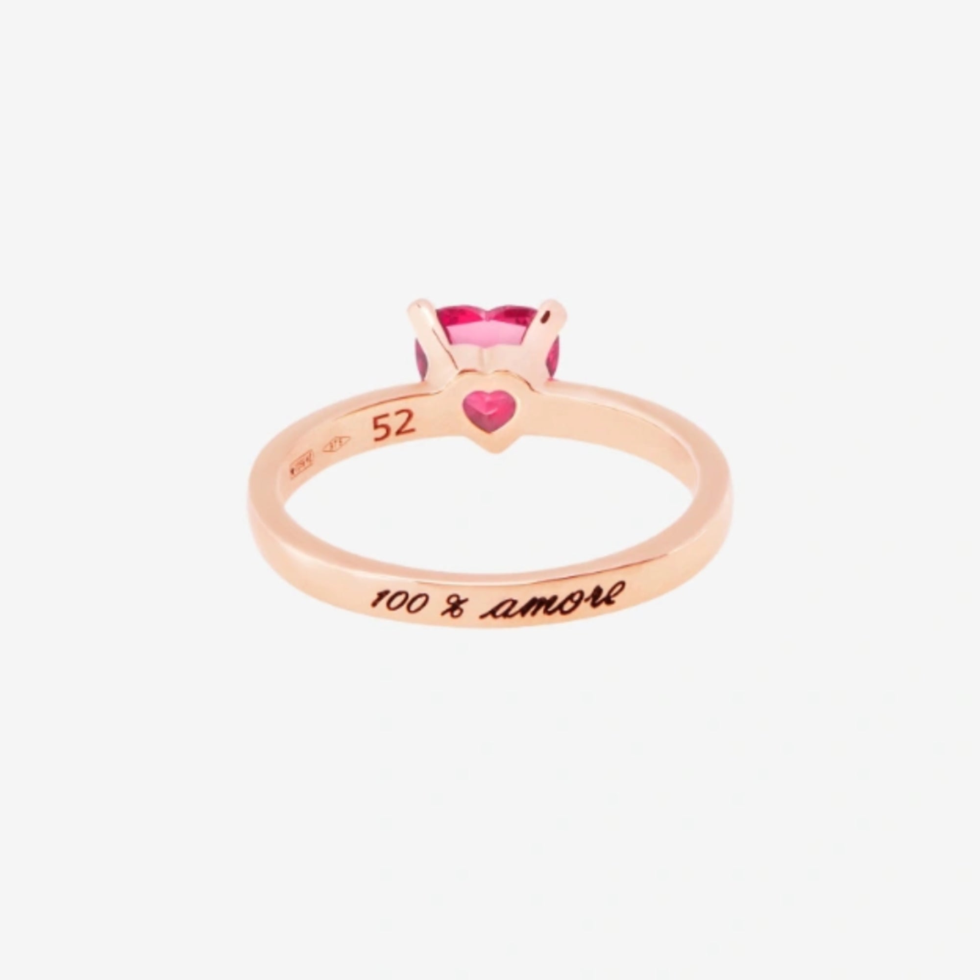 DoDo Ring Herz (DAC3001-HEART-DSR9R) aus Roségold mit Diamant und Rubin