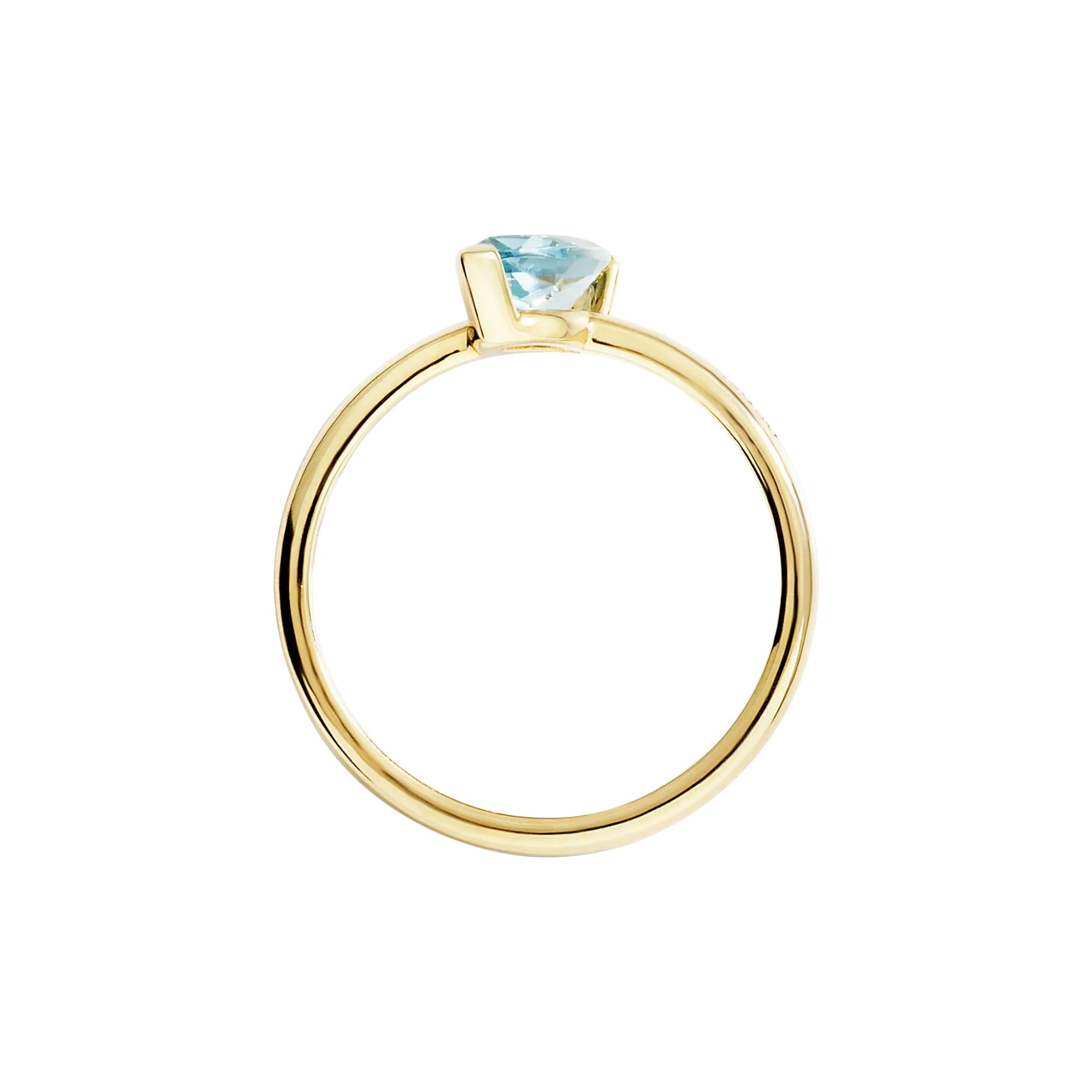 DoDo Ring Prinzessschliff Sky-Topas (DAC5002-FCUTS-YY09G-52) aus Gelbgold mit Topas