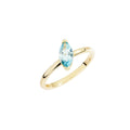 DoDo Ring Prinzessschliff Sky-Topas (DAC5002-FCUTS-YY09G-53) aus Gelbgold mit Topas