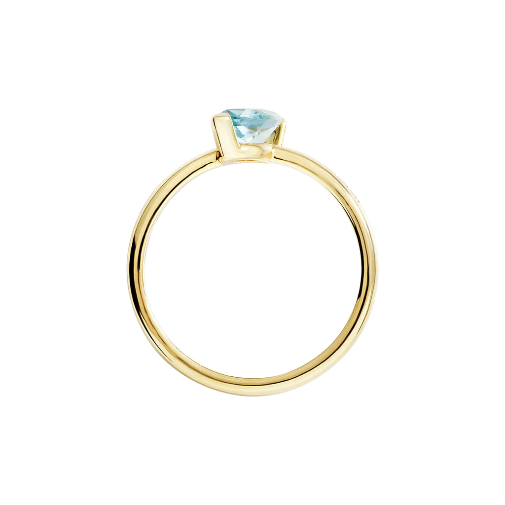 DoDo Ring Prinzessschliff Sky-Topas (DAC5002-FCUTS-YY09G-53) aus Gelbgold mit Topas