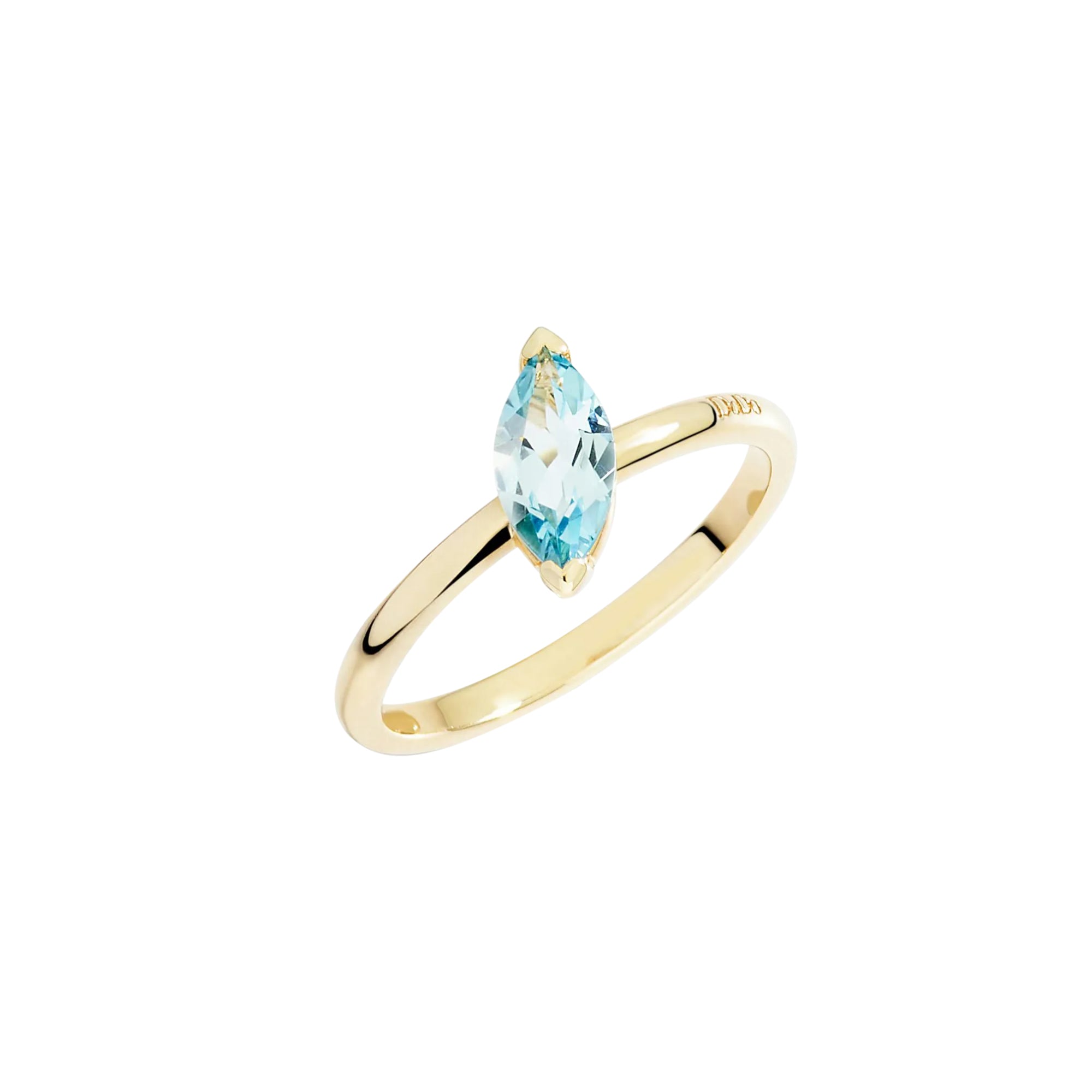 DoDo Ring Prinzessschliff Sky-Topas (DAC5002-FCUTS-YY09G-54) aus Gelbgold mit Topas