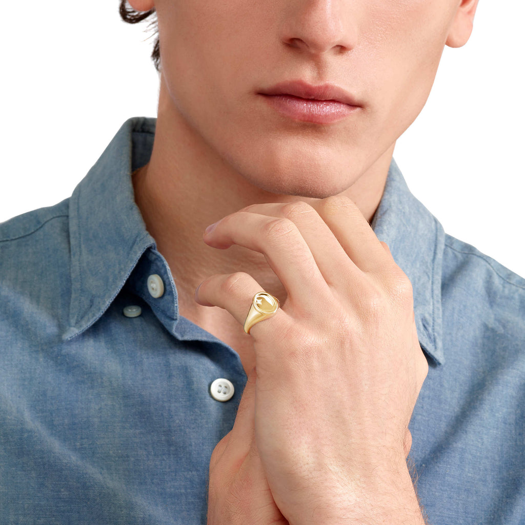 DoDo Ring Sigel Essentials (DAC5000-SIGNE-DB09G) aus Gelbgold mit Diamant