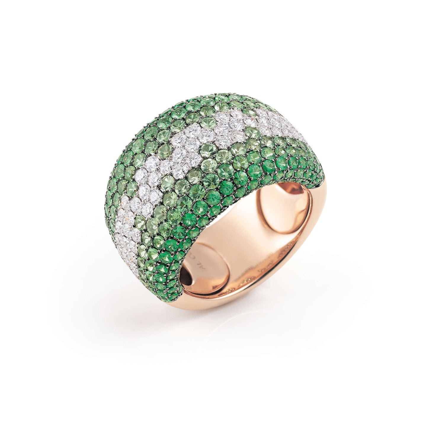 Dolce Vita Ring, Bicolor-Gold • Diamant • Tsavorit von Al Coro (NR276TSWR)