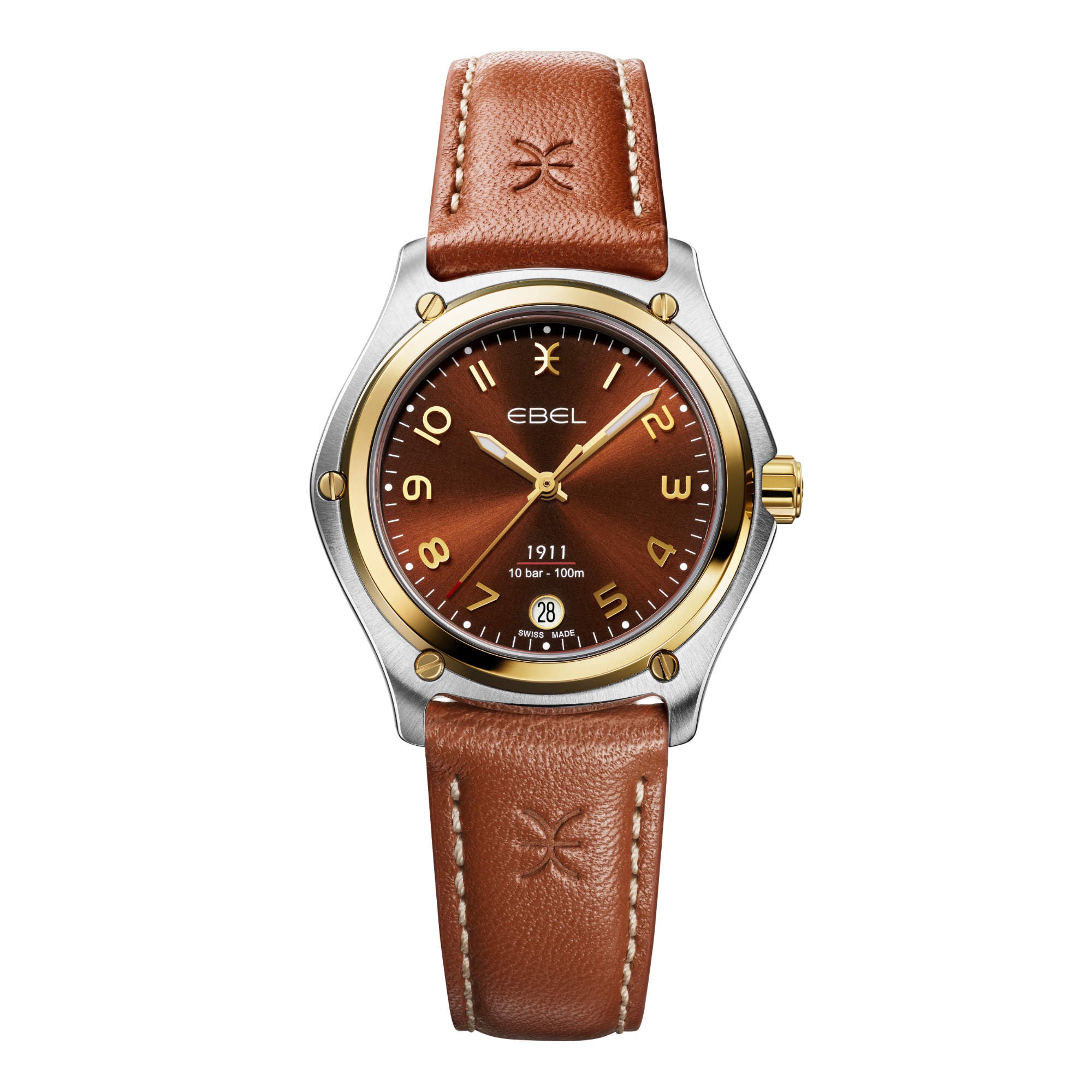 EBEL 1911 (1216684) aus Gelbgold, Leder, Edelstahl mit Quarz