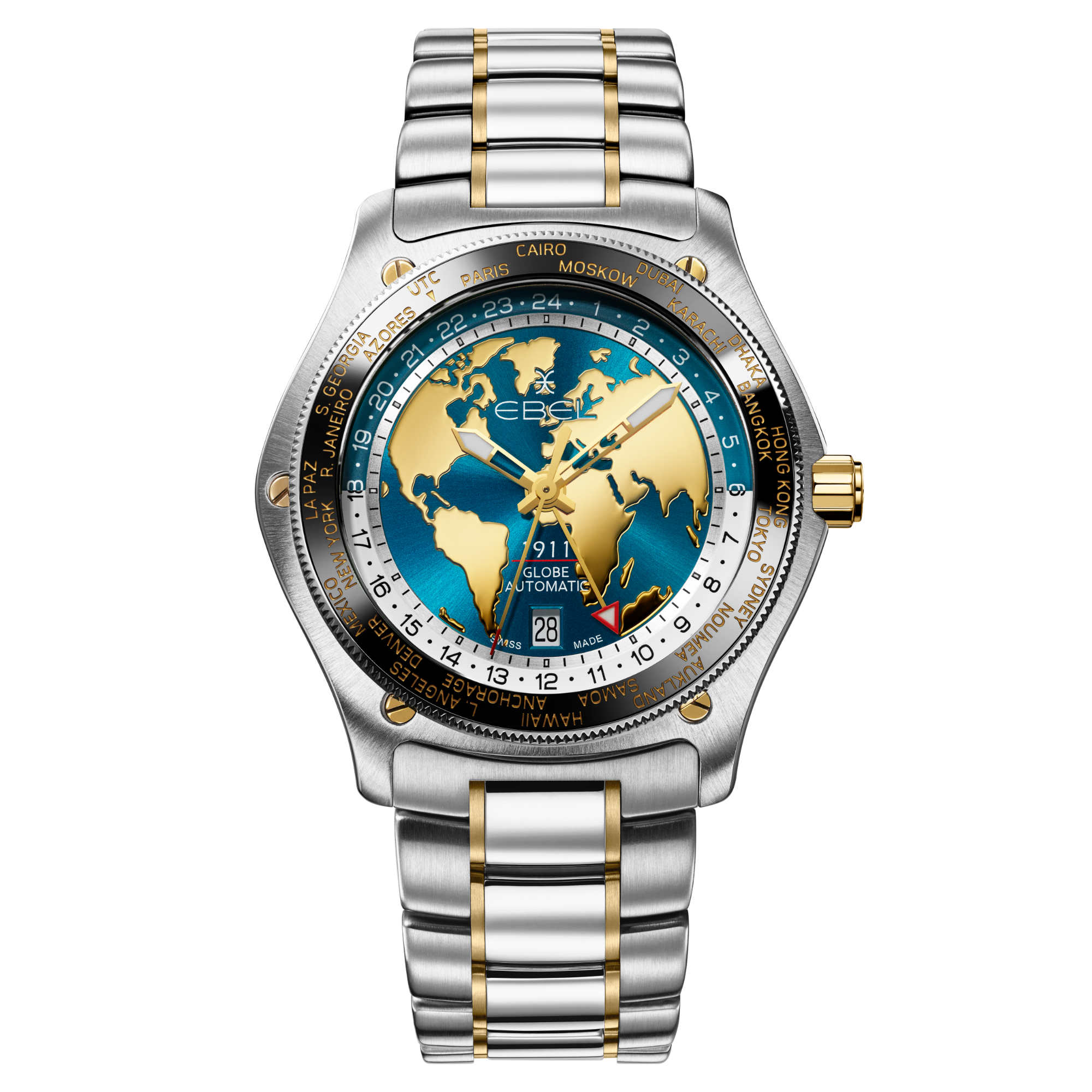 EBEL 1911 (1216693) aus Gelbgold, Leder, Edelstahl mit Türkis