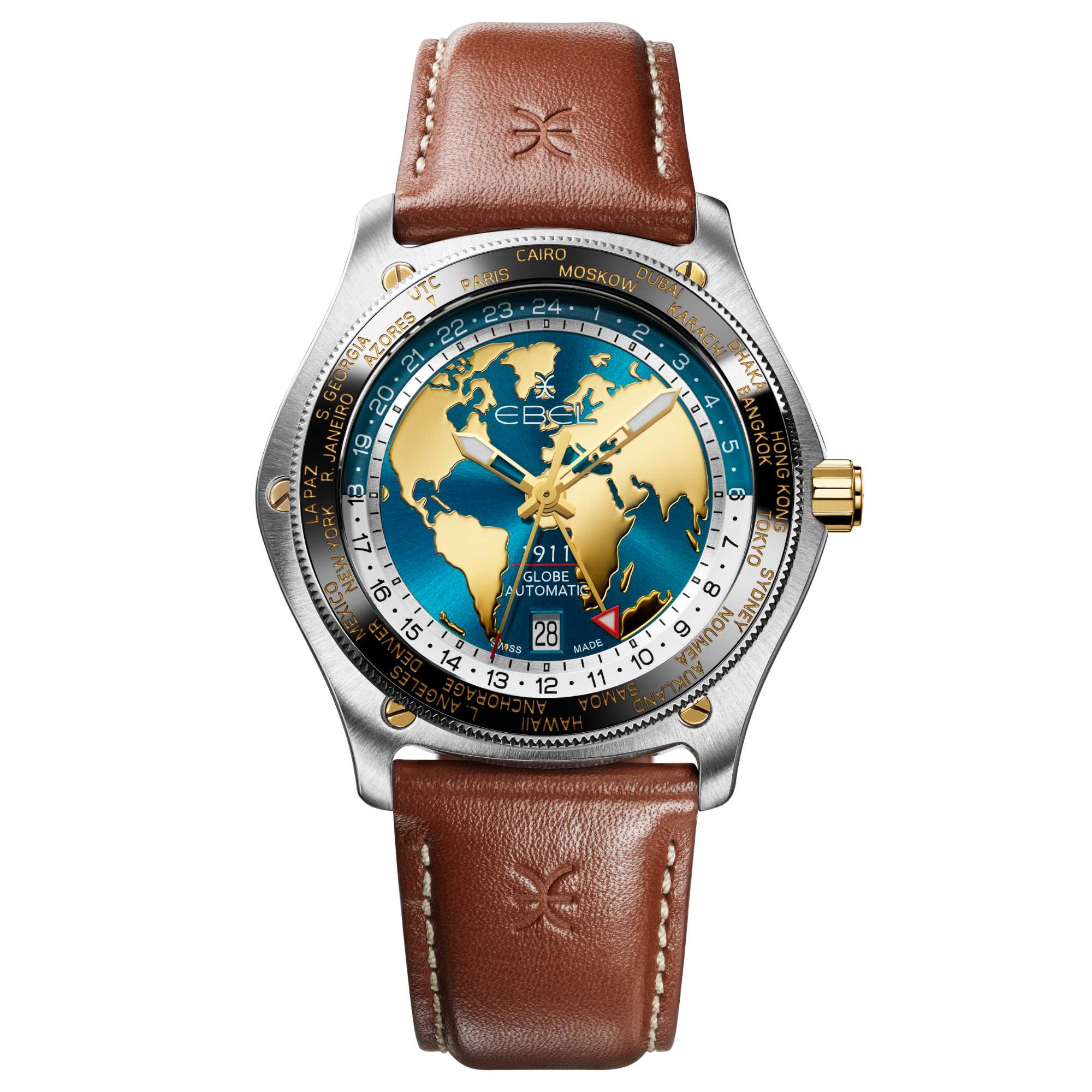 EBEL 1911 (1216693) aus Gelbgold, Leder, Edelstahl mit Türkis