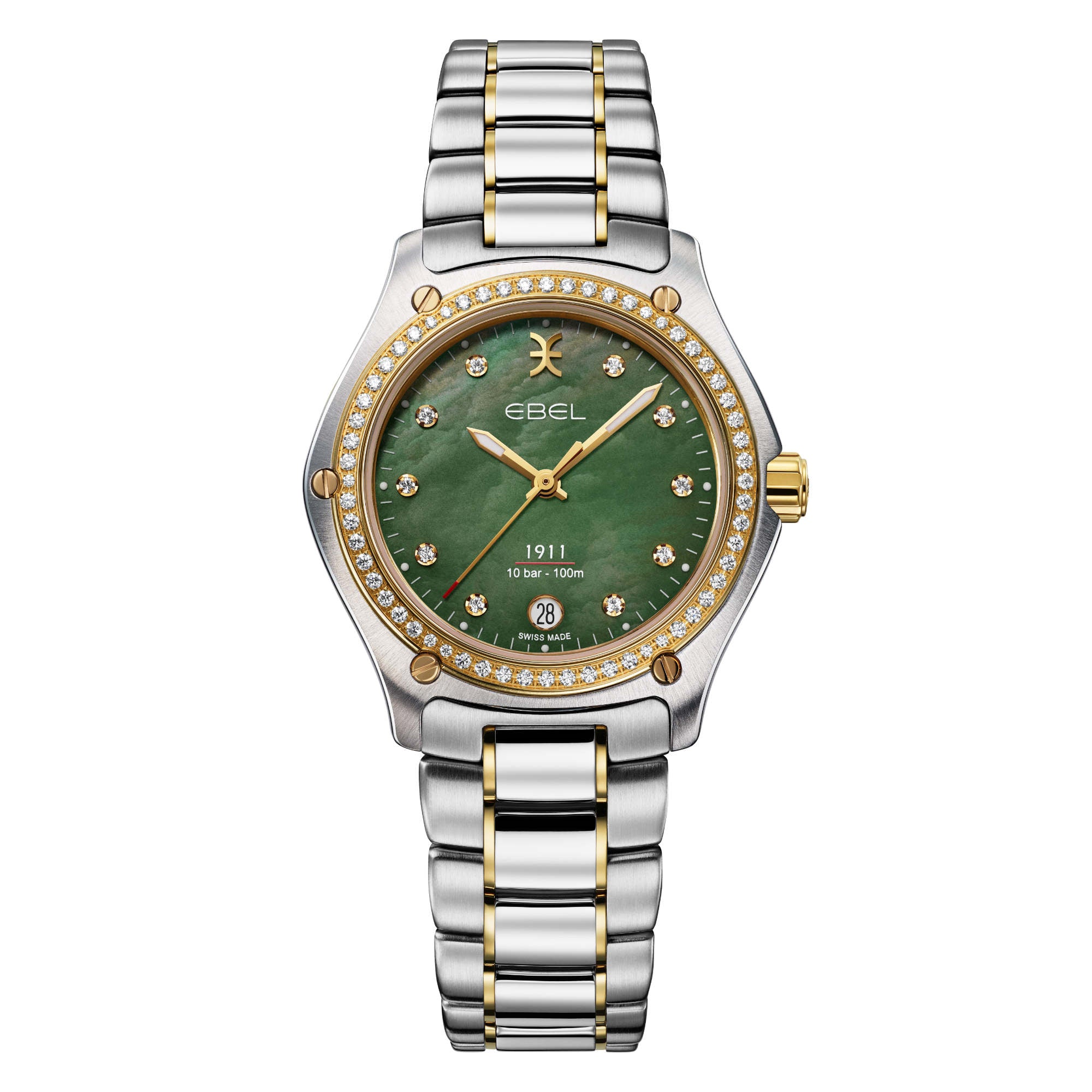 EBEL 1911 (1216745) aus Gelbgold, Leder, Edelstahl mit Diamant und Perlmutt