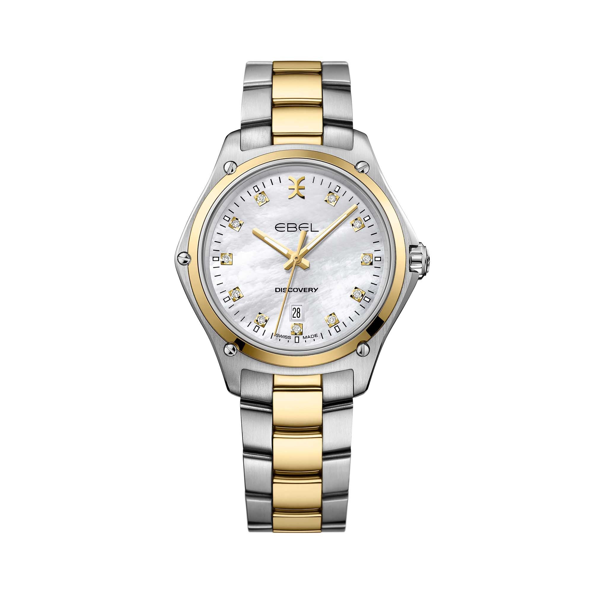 EBEL Discovery Lady (1216531) aus Gelbgold, Edelstahl mit Diamant und Perlmutt