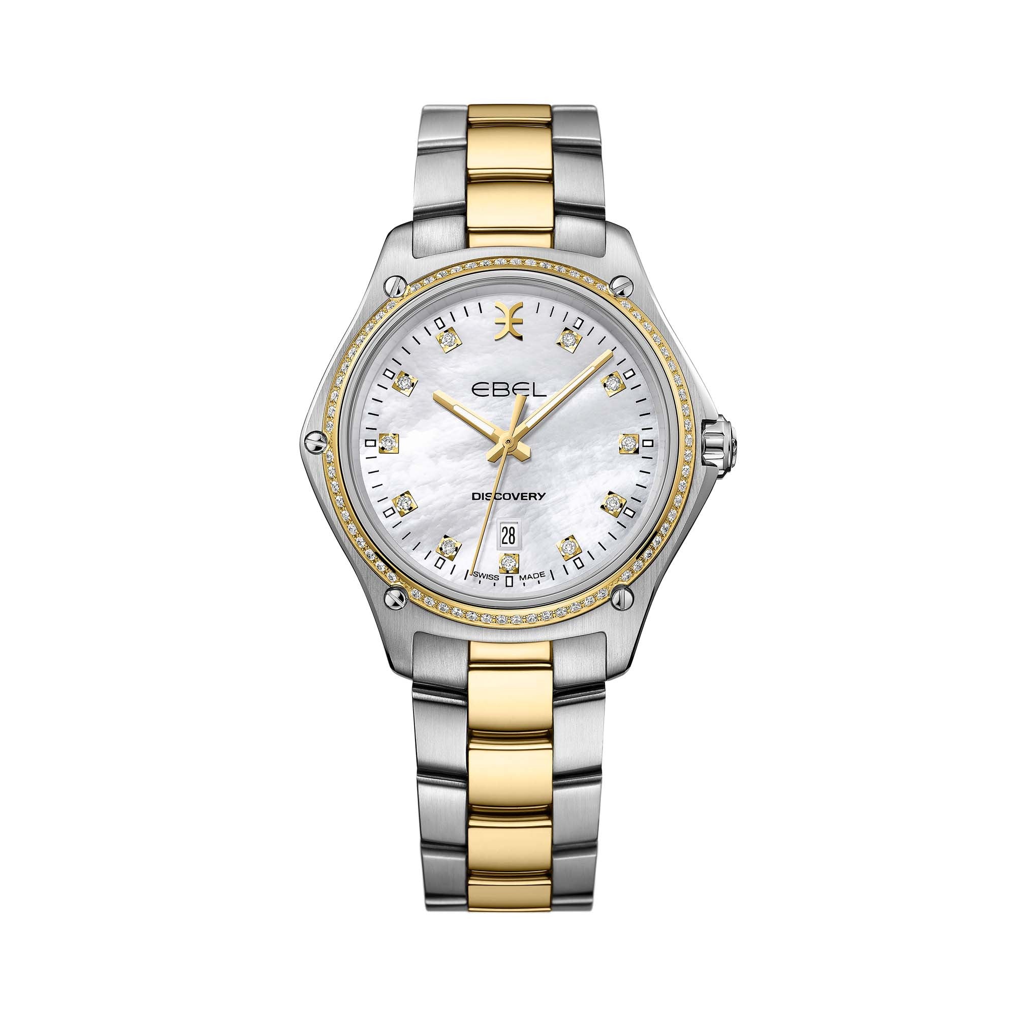 EBEL Discovery Lady (1216550) aus Gelbgold, Edelstahl mit Diamant und Perlmutt