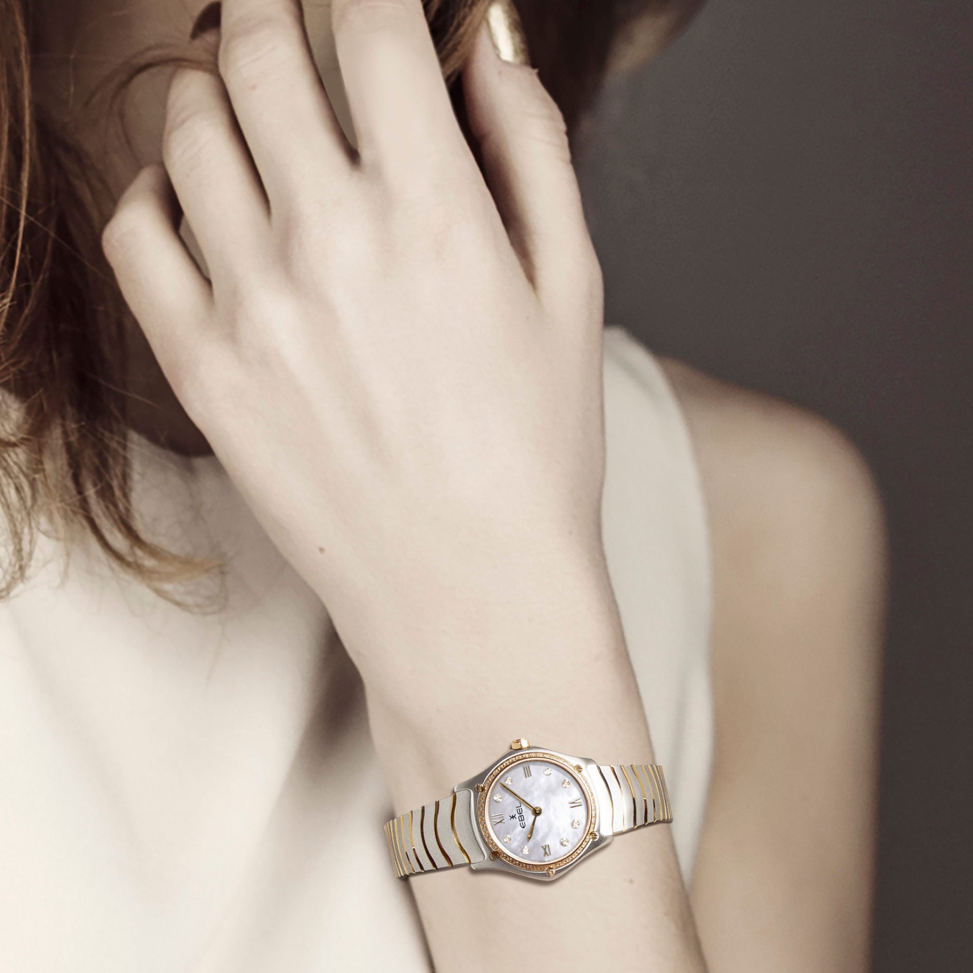 EBEL Sport Classic (1216412A) aus Gelbgold, Edelstahl mit Diamant und Perlmutt