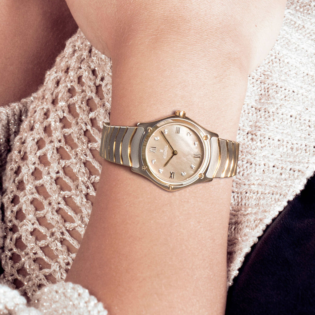 EBEL Sport Classic Lady (1216488A) aus Gelbgold, Edelstahl mit Diamant und Perlmutt