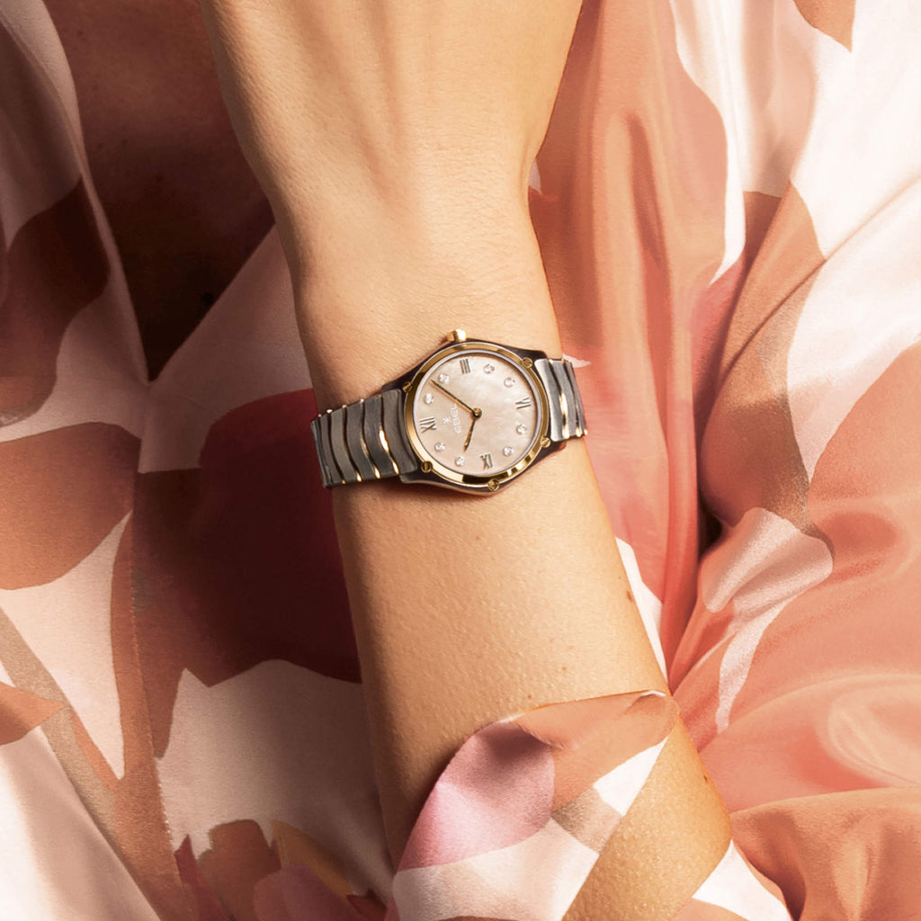 EBEL Sport Classic Lady (1216543) aus Gelbgold, Edelstahl mit Diamant und Perlmutt
