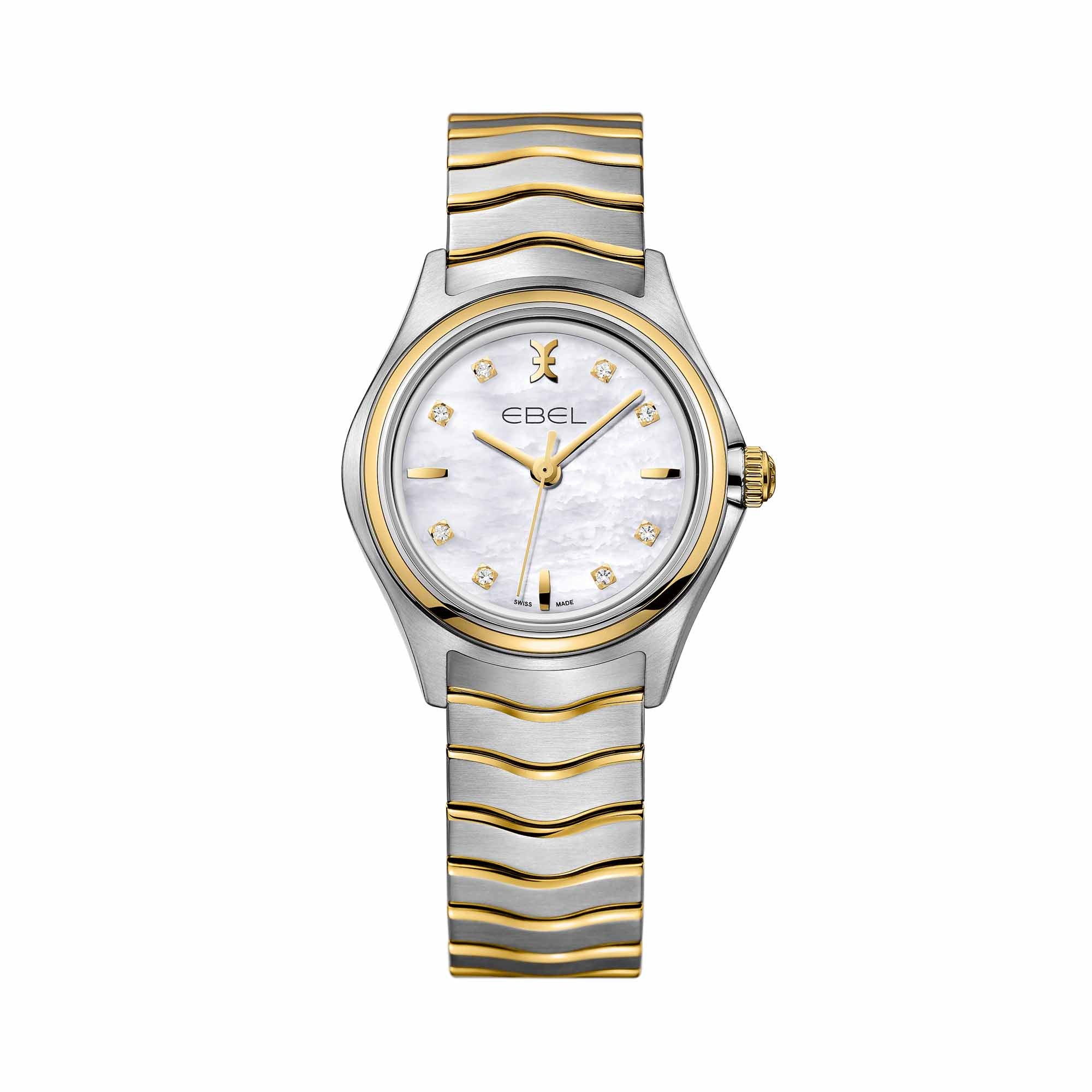 EBEL Wave Lady (1216197) aus Gelbgold, Edelstahl mit Diamant und Perlmutt