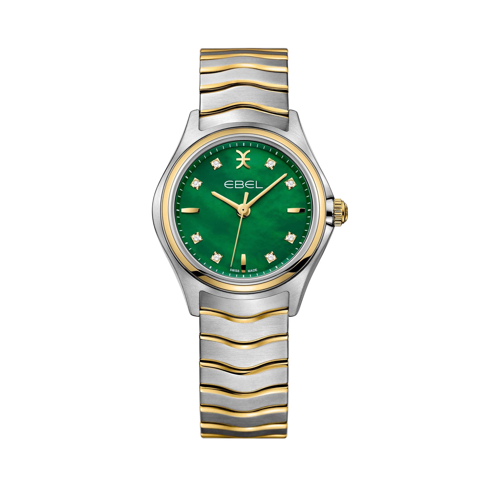 EBEL Wave Lady (1216440) aus Gelbgold, Edelstahl mit Diamant und Perlmutt