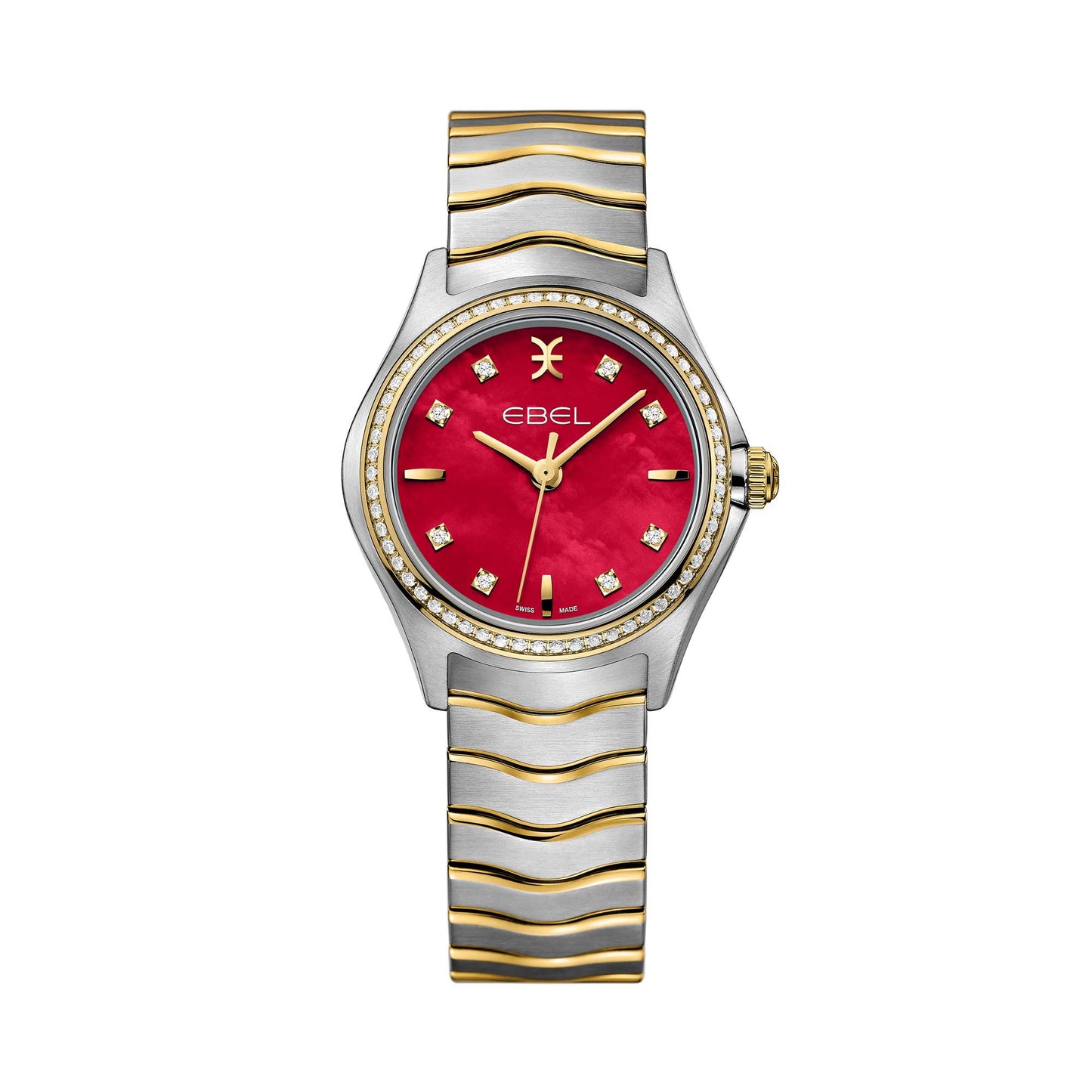 EBEL Wave Lady (1216553) aus Gelbgold, Edelstahl mit Diamant und Perlmutt