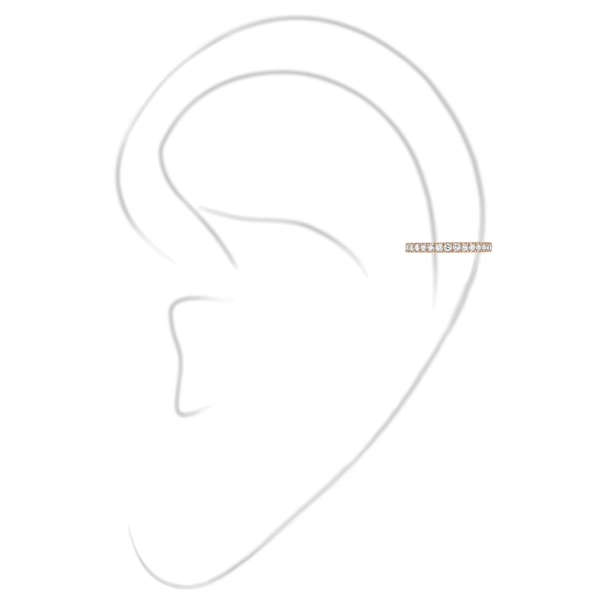 Einzelner Gatsby Ohrclip mittleres Ohr, Roségold • Diamant von Messika (10031-PG)