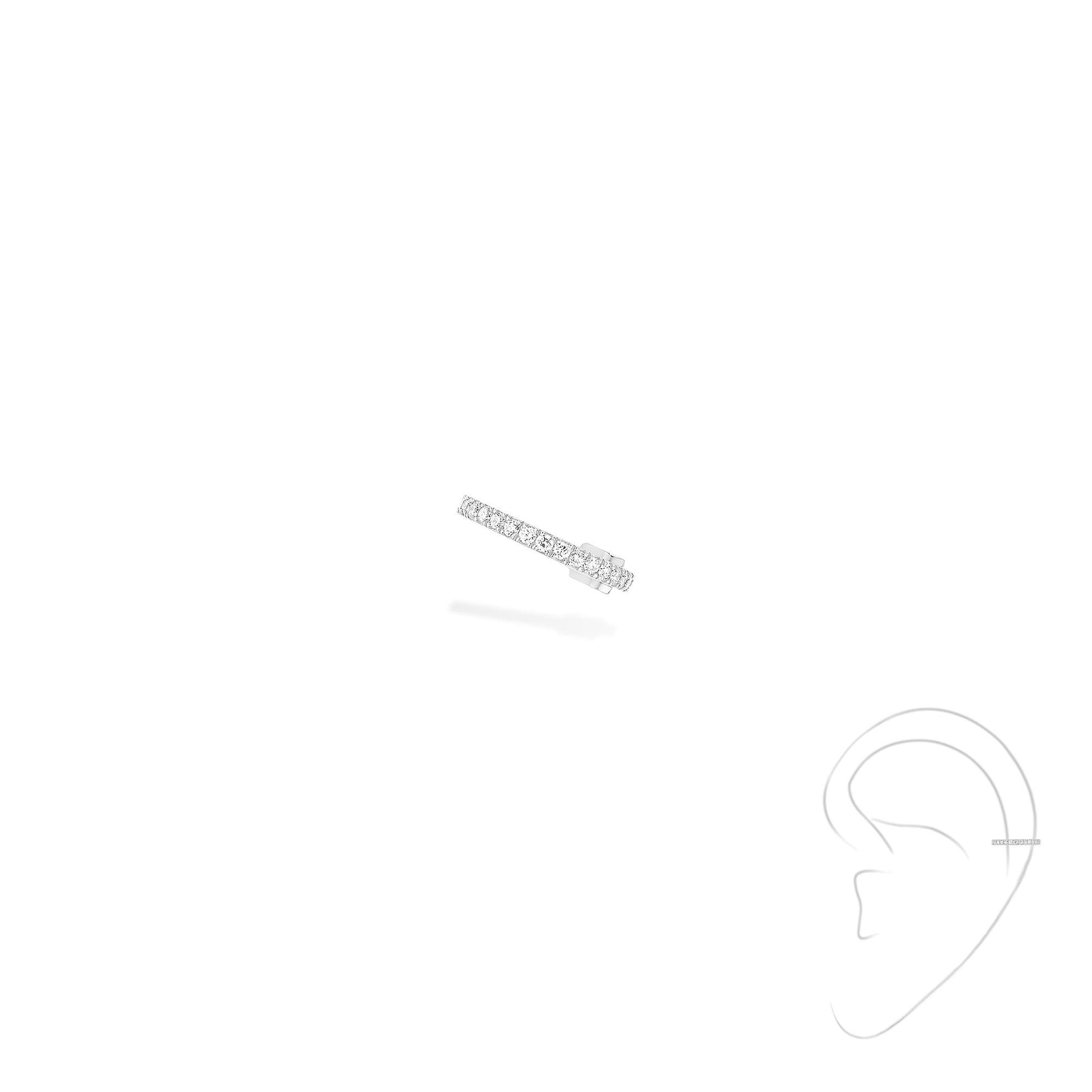 Einzelner Gatsby Ohrclip mittleres Ohr, Weißgold • Diamant von Messika (10031-WG)