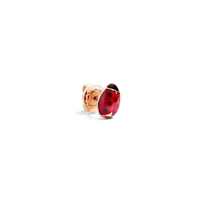 Einzelner Ohrstecker Marienkäfer, Roségold • Emaille von DoDo (DHB9000-LADYS-ERO9R)