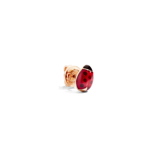 Einzelner Ohrstecker Marienkäfer, Roségold • Emaille von DoDo (DHB9000-LADYS-ERO9R)