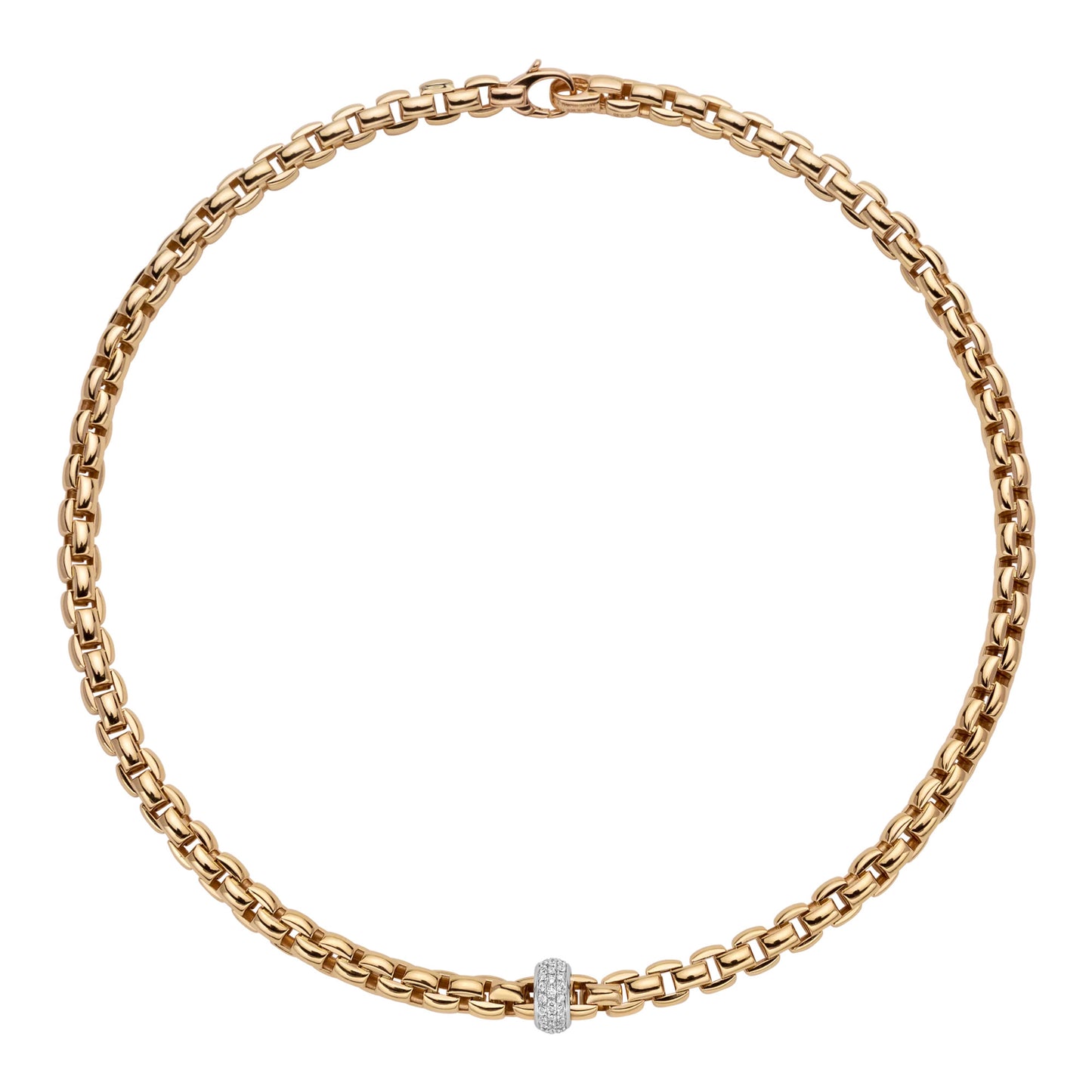 Eka Collier mit Pavébesatz, Bicolor-Gold • Diamant von FOPE (70705CX_PB_G_XBX_043)