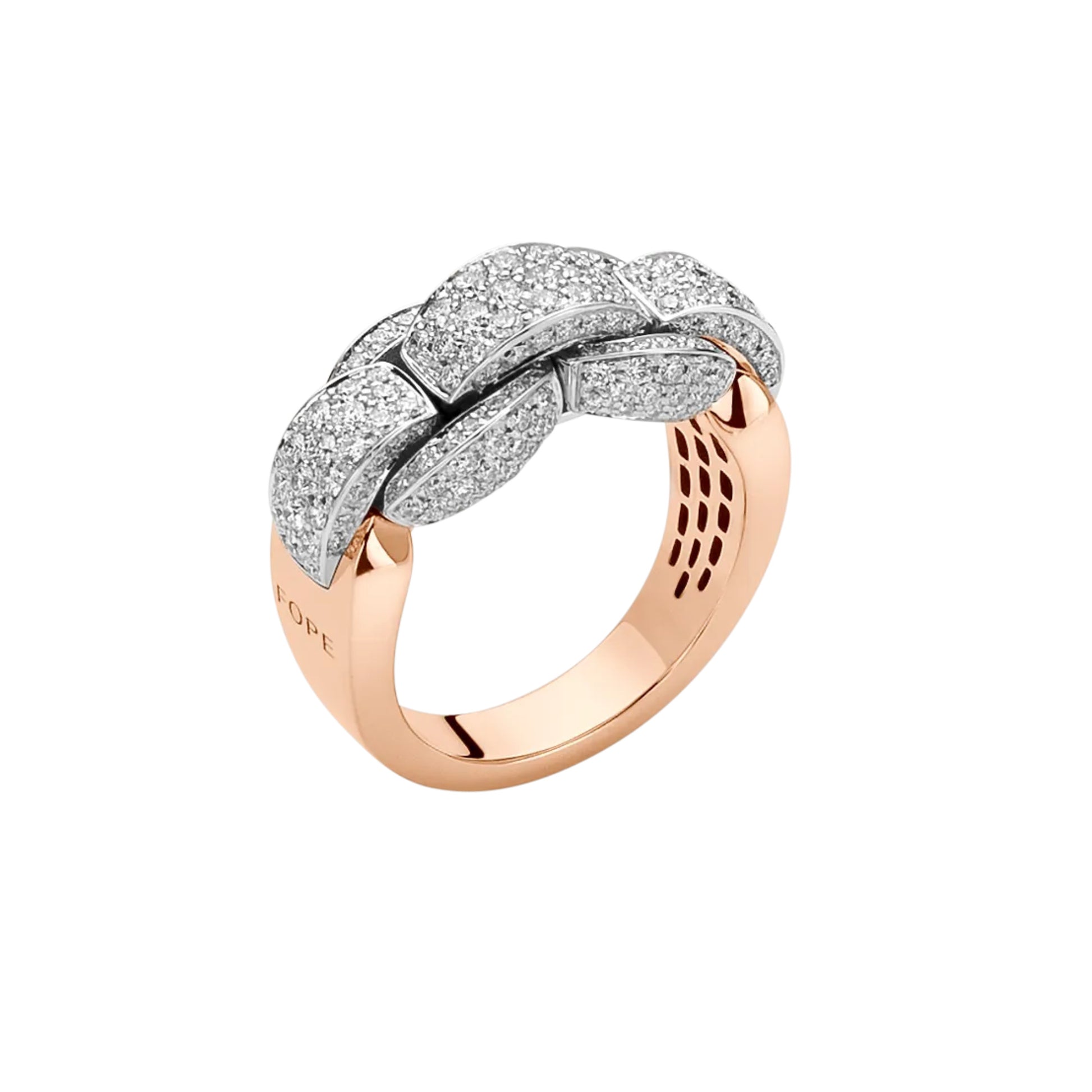 Eka Ring mit Diamanten, Bicolor-Gold • Diamant von FOPE (77305AX_PB_G_XBX_140)