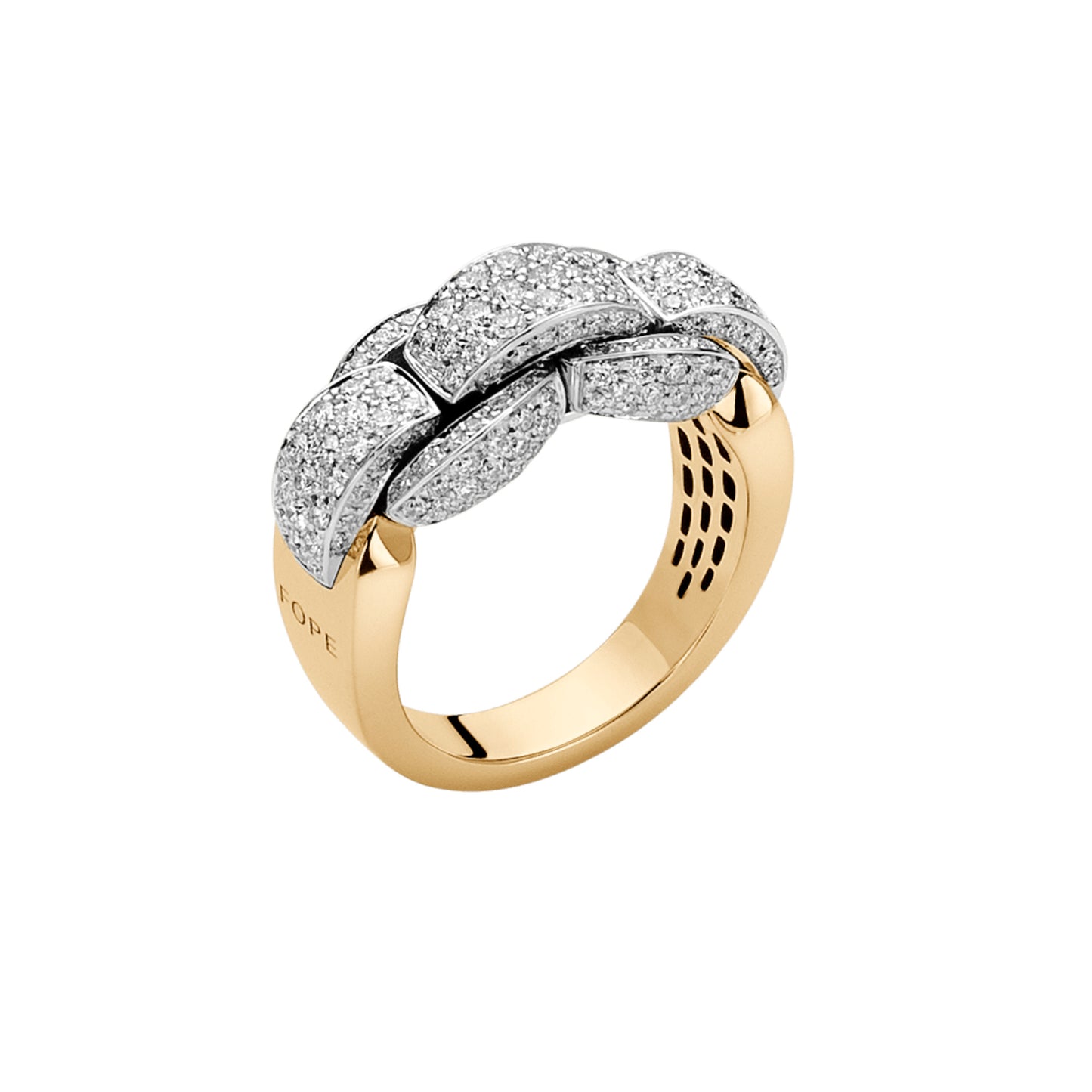 Eka Ring mit Diamanten, Bicolor-Gold • Diamant von FOPE (77305AX_PB_R_XBX_140)