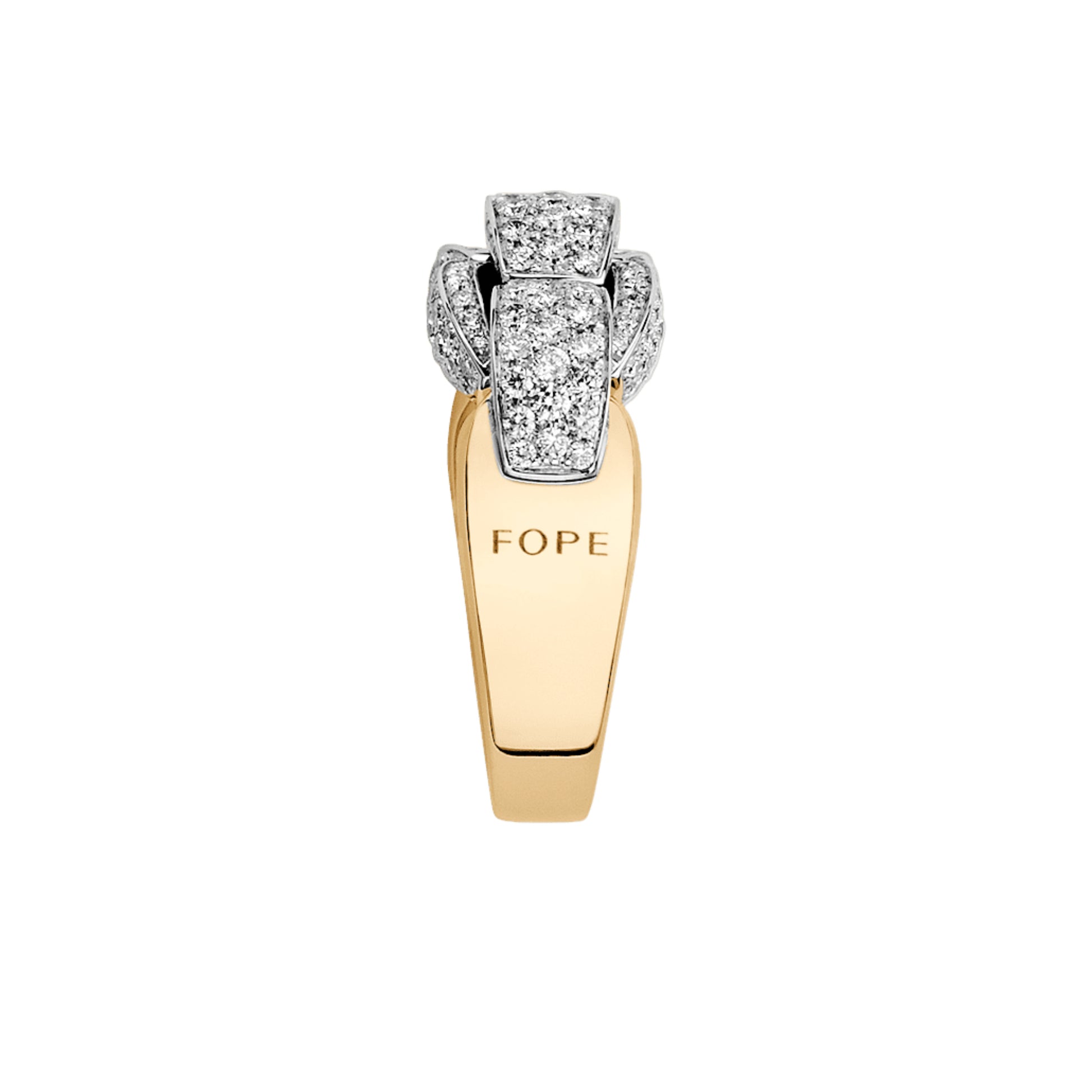 Eka Ring mit Diamanten, Bicolor-Gold • Diamant von FOPE (77305AX_PB_R_XBX_140)