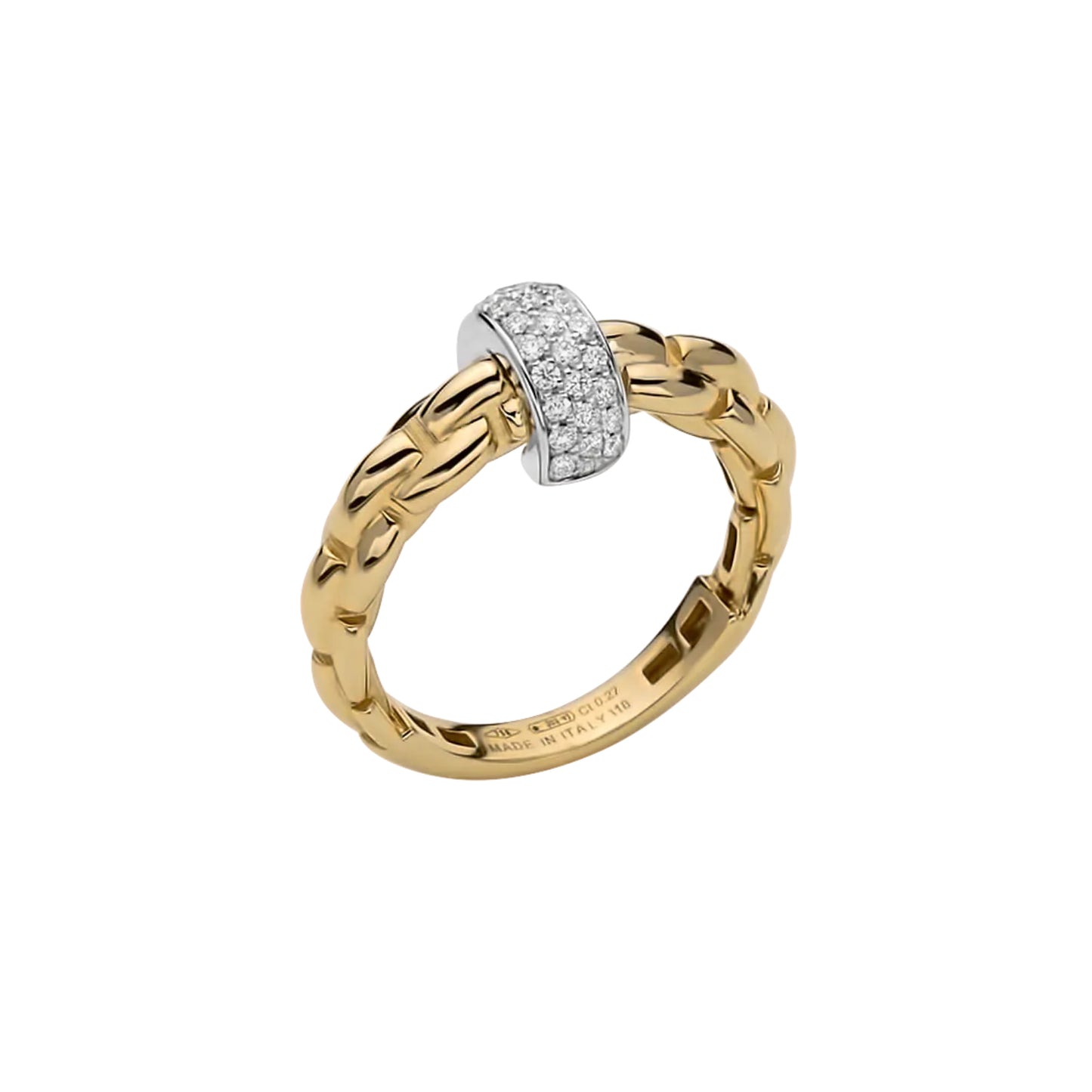 Eka Ring mit Pavébesatz, Bicolor-Gold • Diamant von FOPE (70710AX_PB_G_XBX_140)