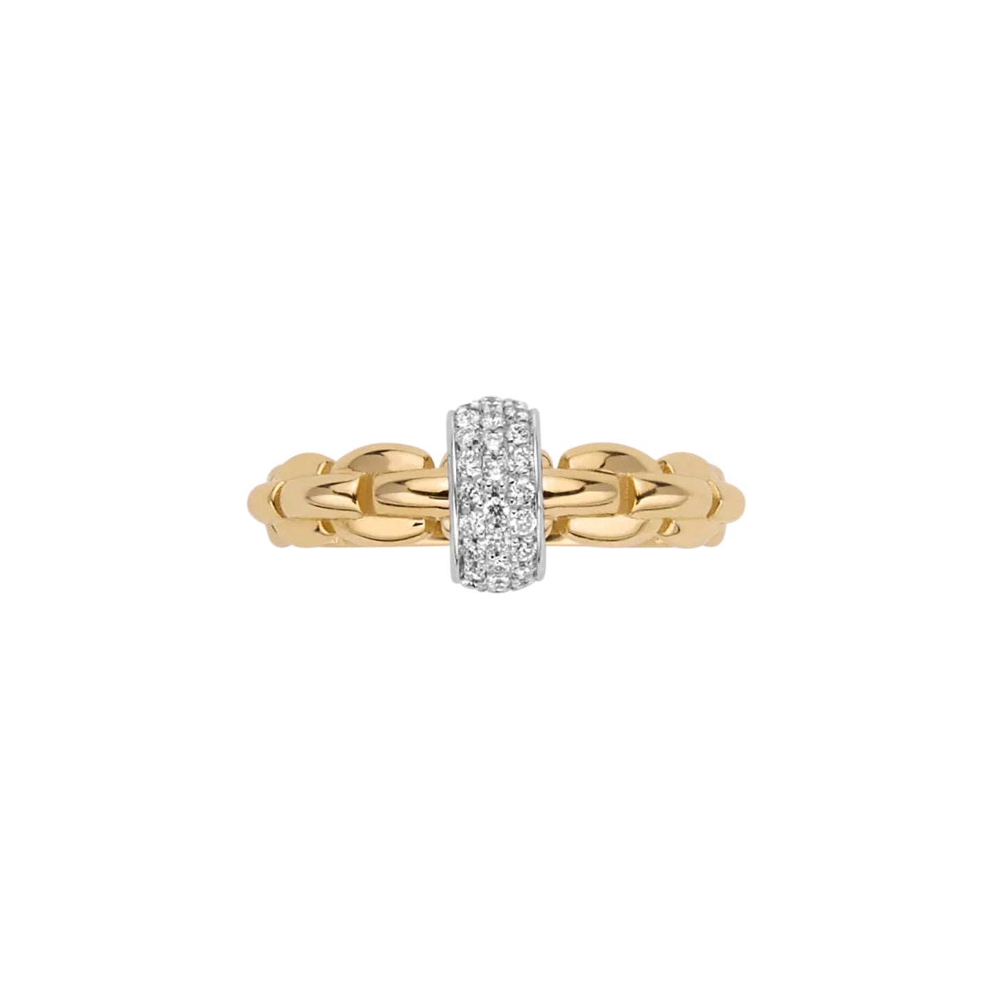 Eka Ring mit Pavébesatz, Bicolor-Gold • Diamant von FOPE (70710AX_PB_G_XBX_140)