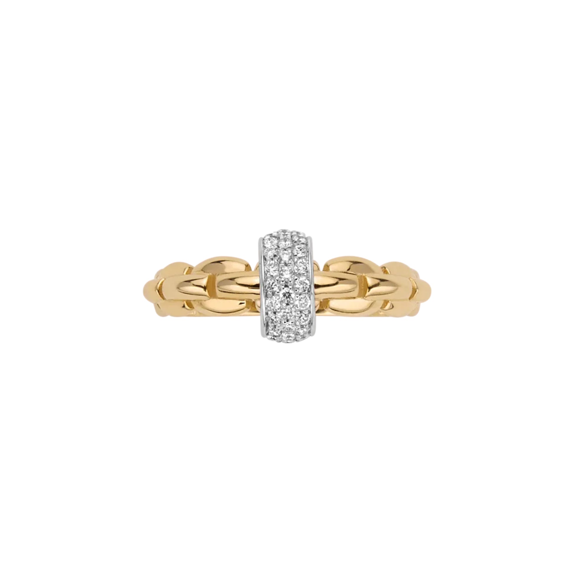 Eka Ring mit Pavébesatz, Bicolor-Gold • Diamant von FOPE (70710AX_PB_G_XBX_140)