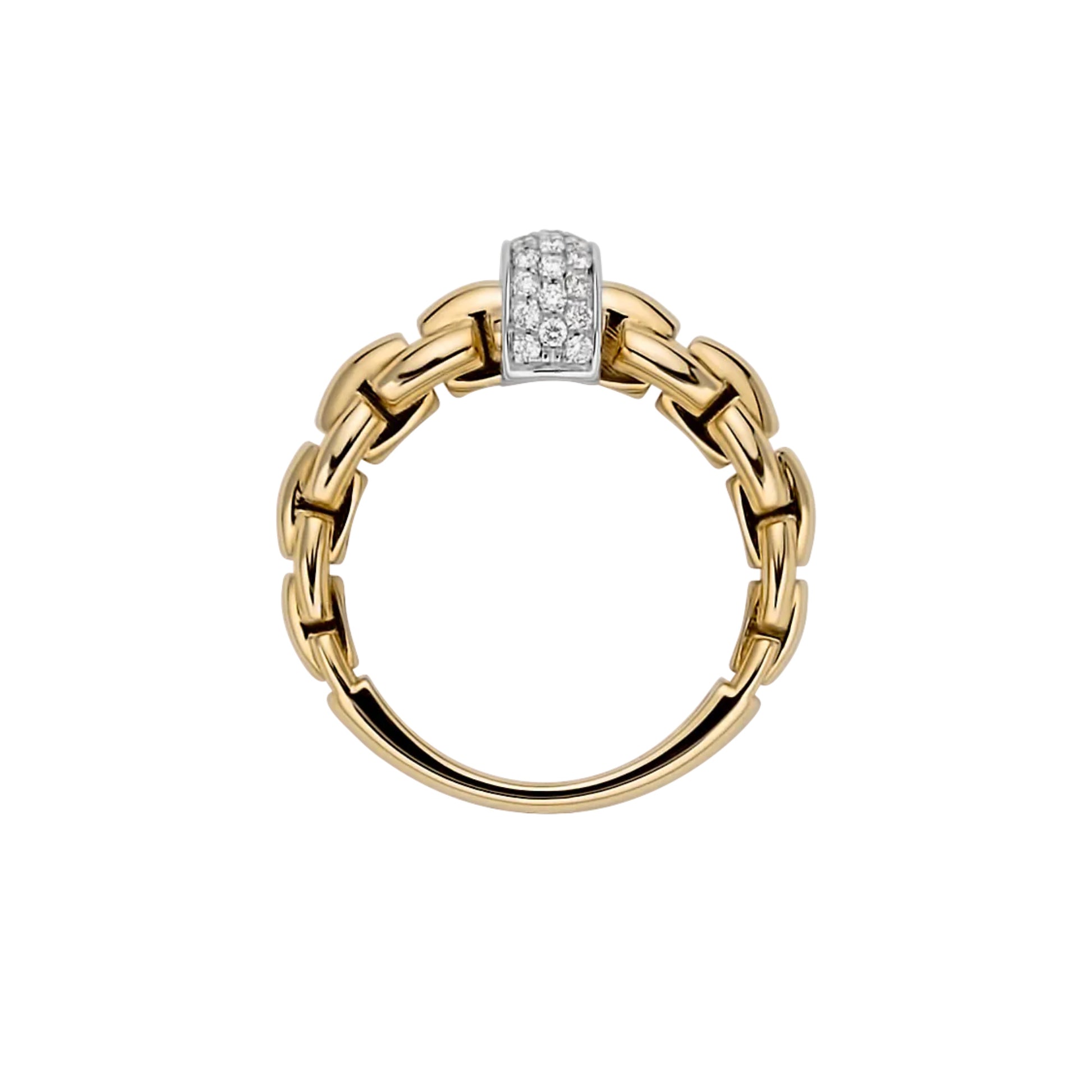 Eka Ring mit Pavébesatz, Bicolor-Gold • Diamant von FOPE (70710AX_PB_G_XBX_140)