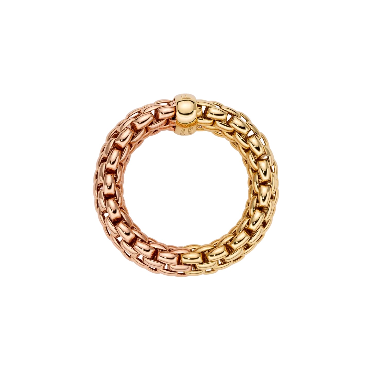 Essentials zweifarbiger Flex'it Ring mit flachem Halskettengeflecht, Bicolor-Gold von FOPE (08E02AX_XX_3_XGX_00S)