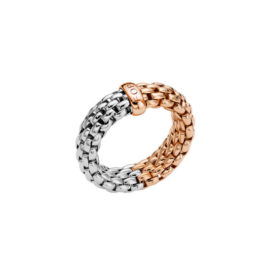 Essentials zweifarbiger Flex'it  Ring mit flachem Kettengeflecht, Bicolor-Gold von FOPE (08E02AX_XX_1_XRX_00S)