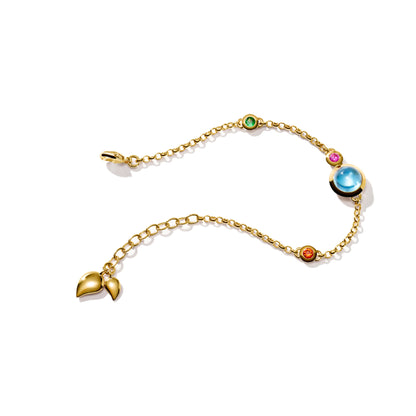 BOUTON Armband Mini Chain 'Candy' small/medium, Gelbgold • Diamant • Saphir • Topas • Tsavorit von Tamara Comolli (B-BOU-c-Can-sm-yg)