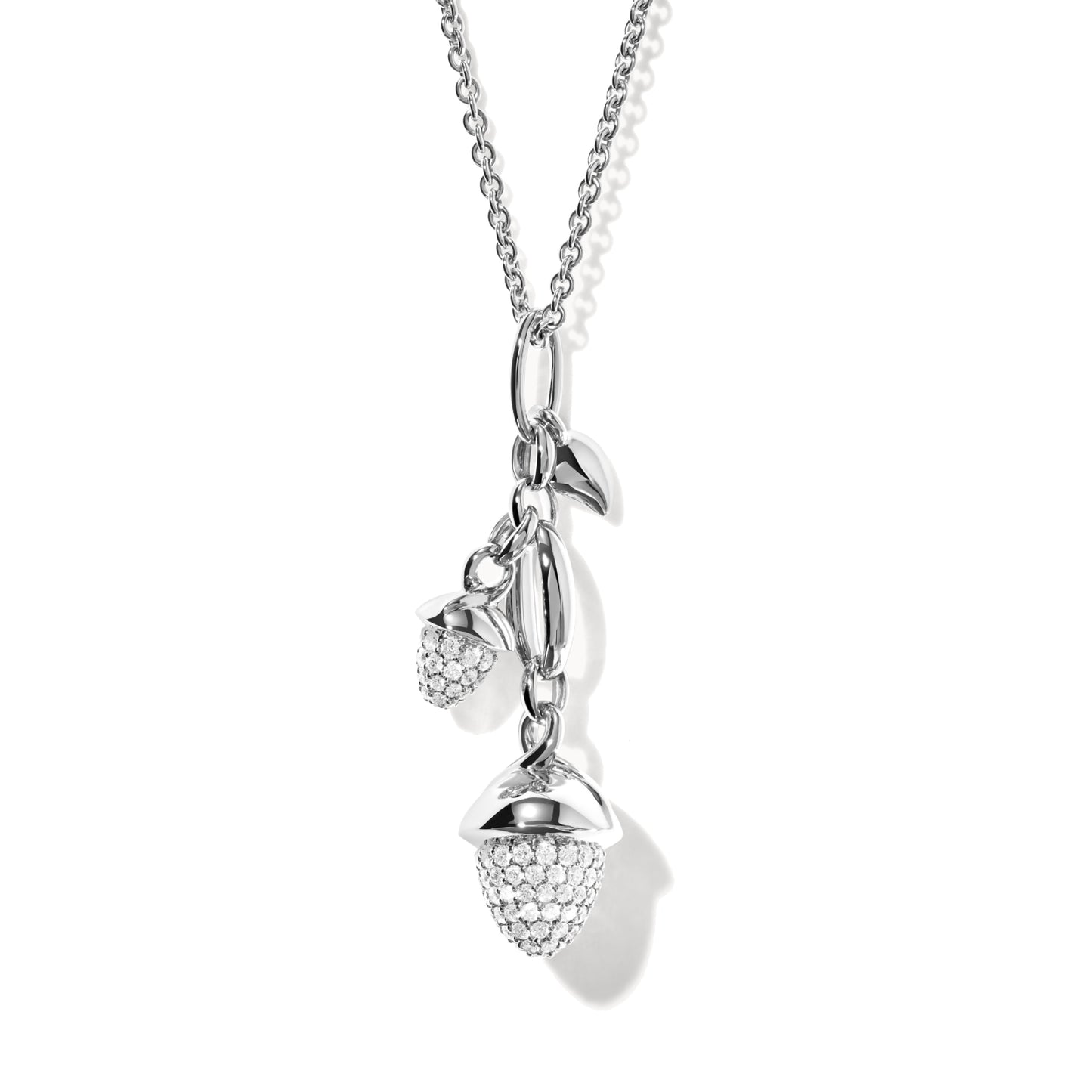 MIKADO Dangling 2 Acorns Ohrringe mit Diamant Pavé von Tamara Comolli (E-M-d-2-p-wg)