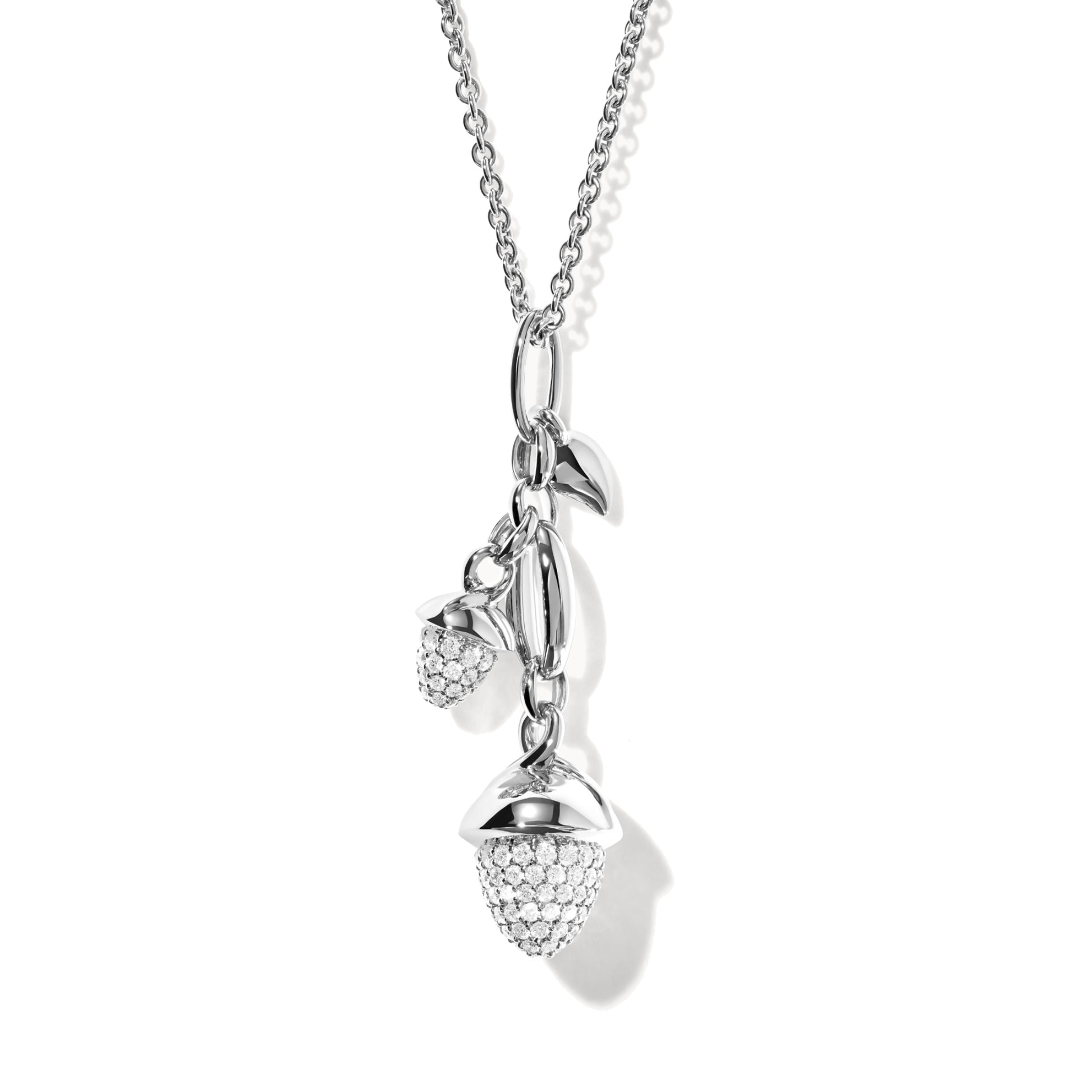MIKADO Dangling 2 Acorns Ohrringe mit Diamant Pavé von Tamara Comolli (E-M-d-2-p-wg)