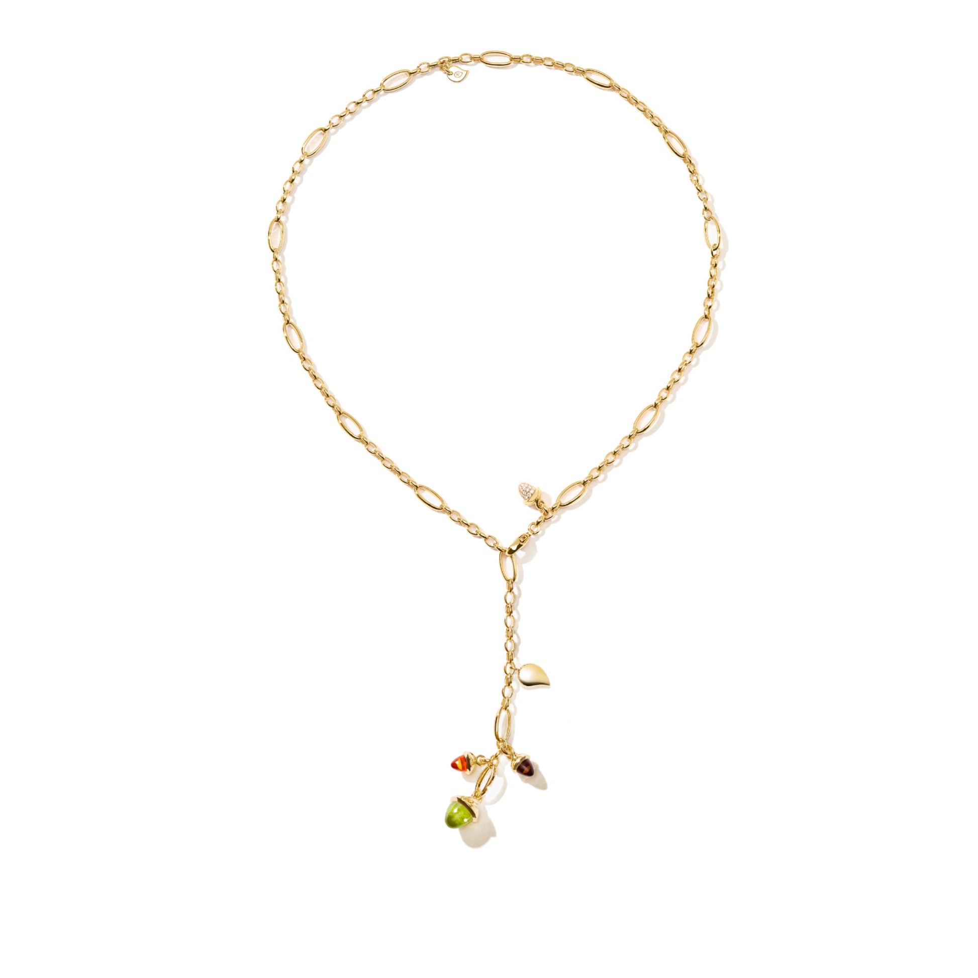 MIKADO Halskette Delicate 'INDIAn Summer', Gelbgold • Diamant • Citrin • Peridot • Rauchquarz von Tamara Comolli (N-M-Del51-IS-pD-yg)