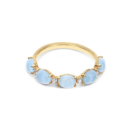 Dancing Azure Ring, Gelbgold • Aquamarin • Diamant von Nanis (AS2-597)
