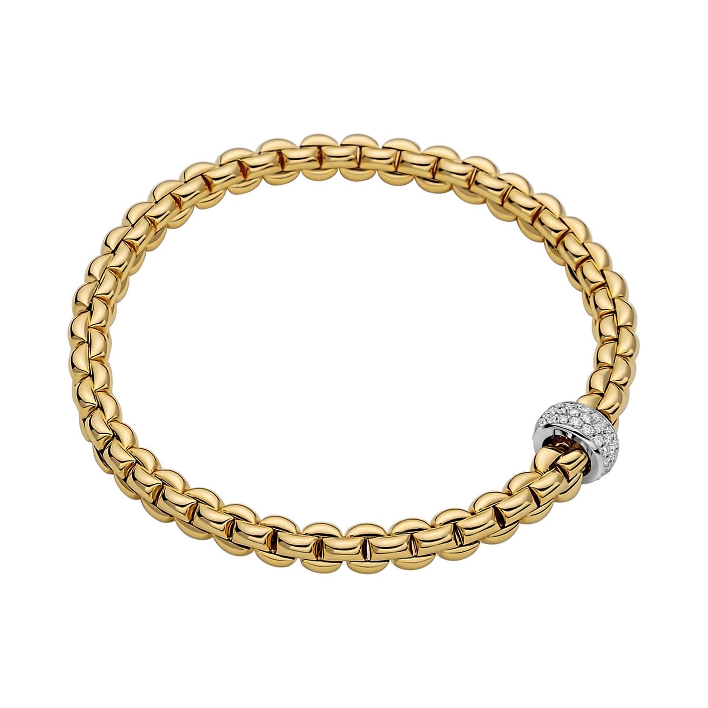 Flex'it EKA Armband, Bicolor-Gold • Diamant von FOPE (72110BX_PB_G_XBX_0XS)