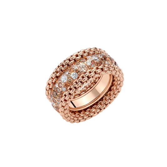 FOPE Bubble Ring mit weissen und braunen Diamanten - 71208AX_PW_R_XRX_140 (140) aus Roségold mit Diamant