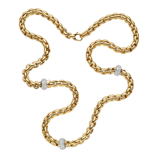 FOPE Eka Collier mit Pavébesatz - 70705C3_PB_G_XBX_060 (060) aus Bicolor-Gold mit Diamant