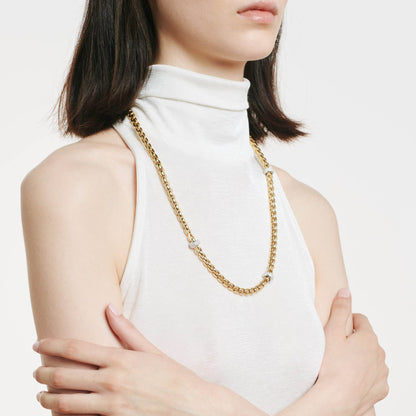 FOPE Eka Collier mit Pavébesatz - 70705C3_PB_G_XBX_060 (060) aus Bicolor-Gold mit Diamant