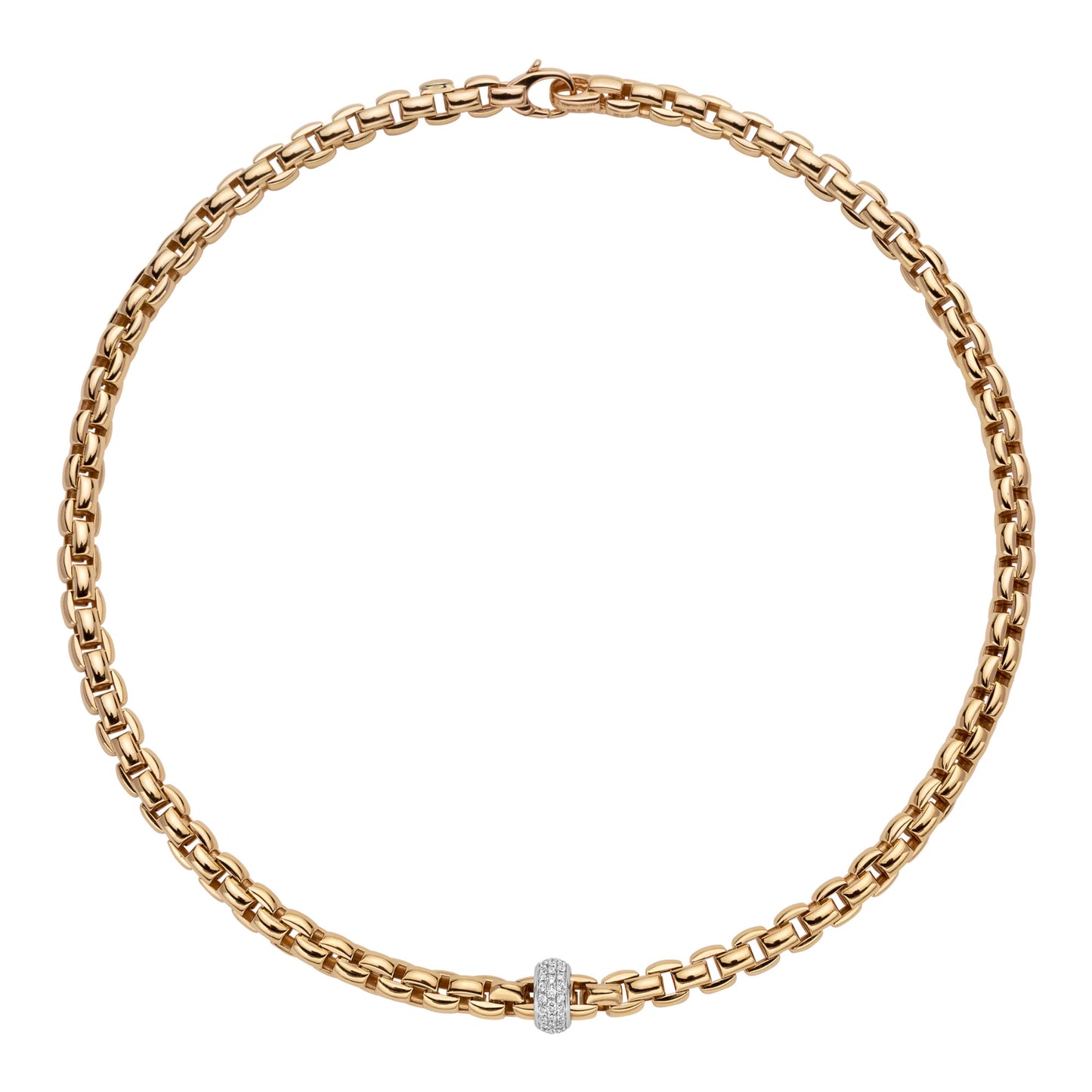 FOPE Eka Collier mit Pavébesatz - 70705CX_PB_G_XBX_043 (043) aus Bicolor-Gold mit Diamant