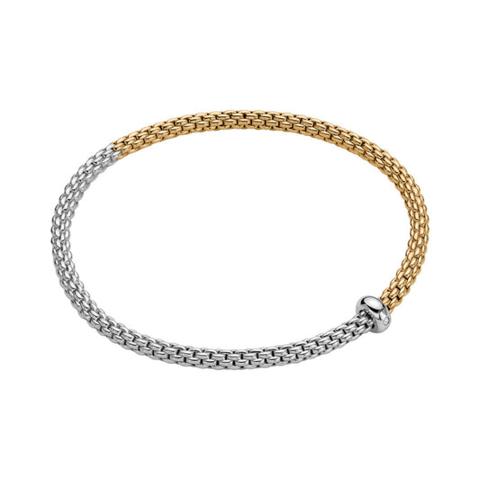 Eka Flex'it Armband mit zweifarbigem Geflecht, Bicolor-Gold • Diamant von FOPE (01M01B2_BB_2_XBX_0XS)