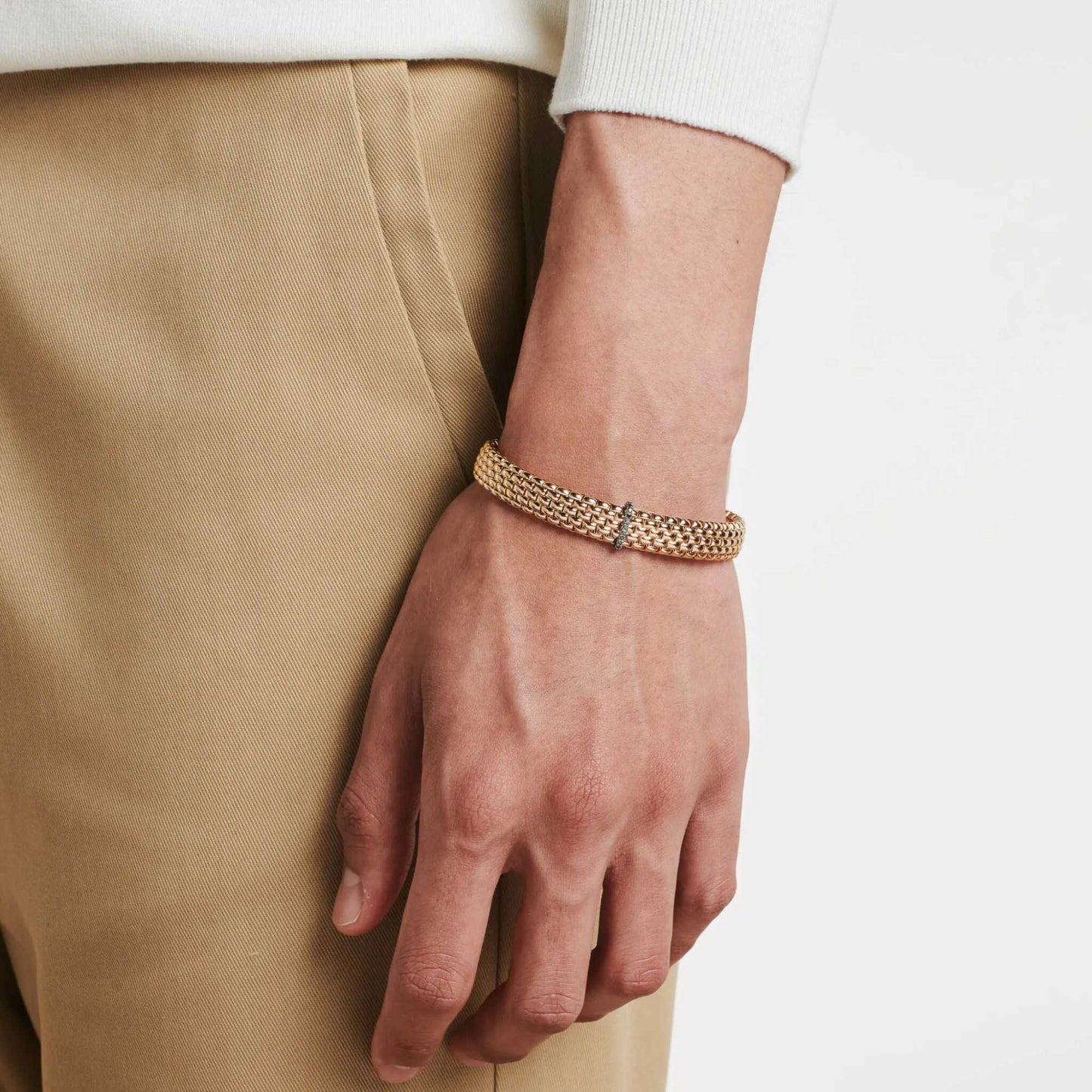 FOPE Panorama Flex'it Armband - 58604BX_BN_R_X1X_0XS (0XS) aus Bicolor-Gold mit Diamant