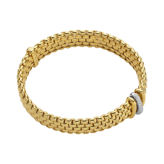 FOPE Panorama Flex'it Armband - 58704BX_BB_G_GBG_0XS (0XS) aus Bicolor-Gold mit Diamant